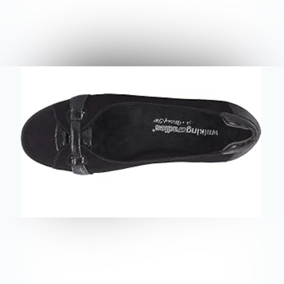 Walking Cradles Freya Black Round Toe Slip On Nubuck Leather Flat 7.5 Wide. NWOT - Picture 5 of 12